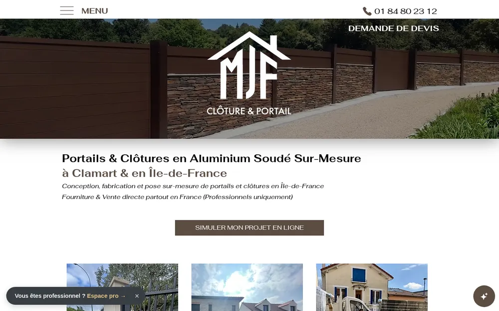 Aperçu du site MJF Clôture & Portail